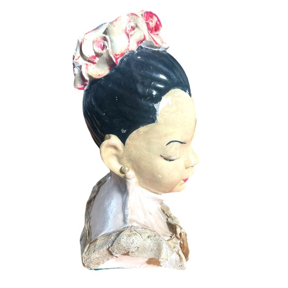 ANTIQUE ASIAN CHALKWARE➕Lady Bust - Picture 5 of 6